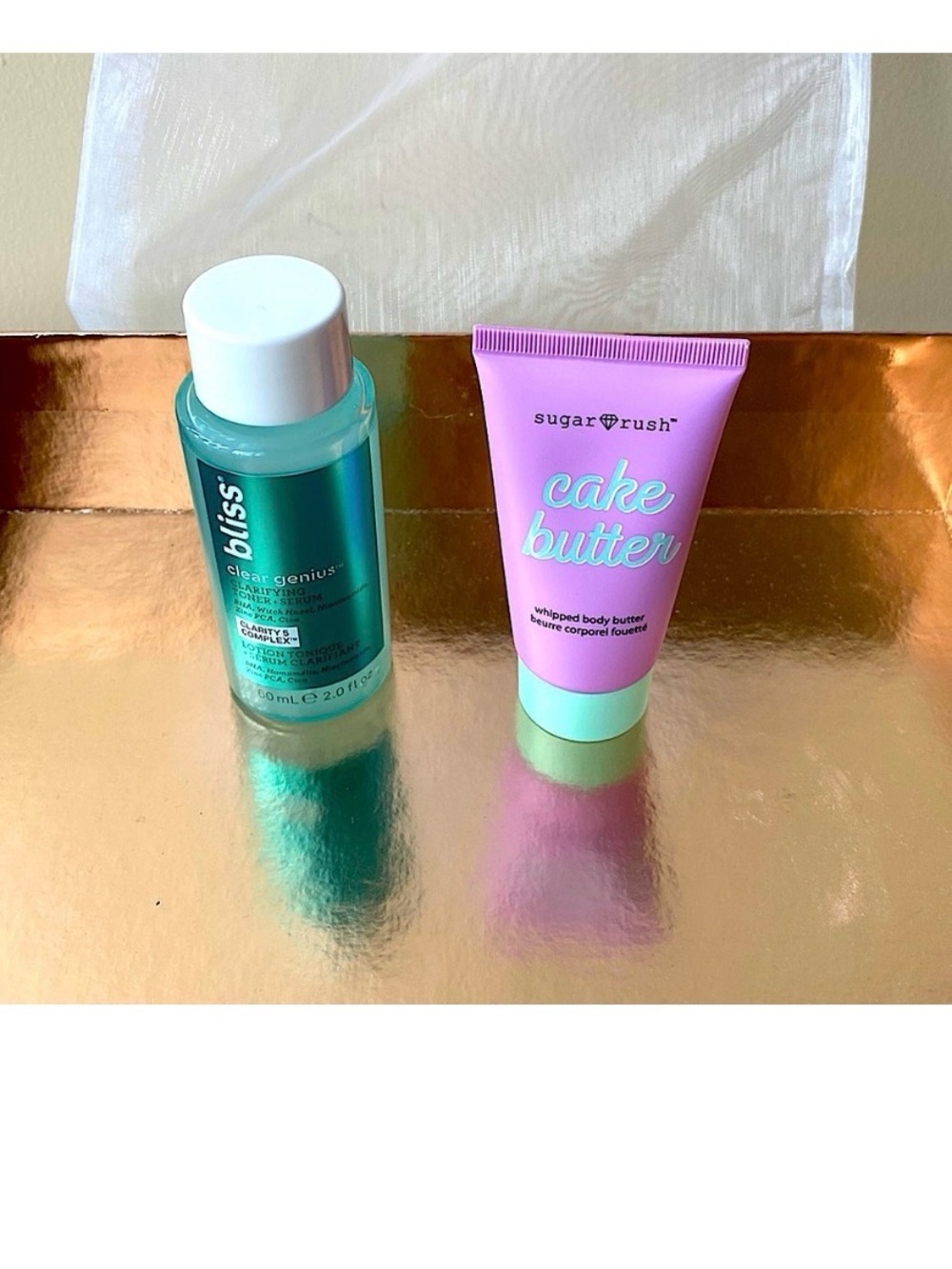 💚bliss Clear Genius Clarifying Toner + sugarRush Cake Butter Whipped Body Butter